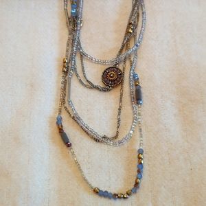 Multi chain beaded necklace